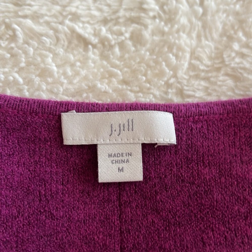 J. Jill Women's V-Neck Majestic Pink Saphire Sweater Sz M Excellent Condition - Picture 6 of 7